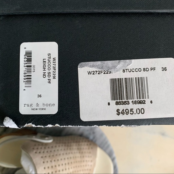 rag & bone | NIB Leigh Sandal in Stucco Perforated Suede  Size 6 - Picture 8 of 12